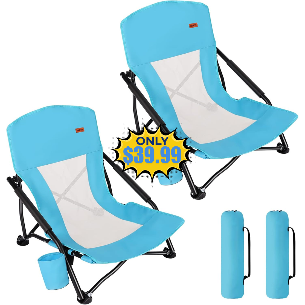 TOBTOS Low Beach Chair 2 Pack Deal: Save with Promo Code at TOBTOS