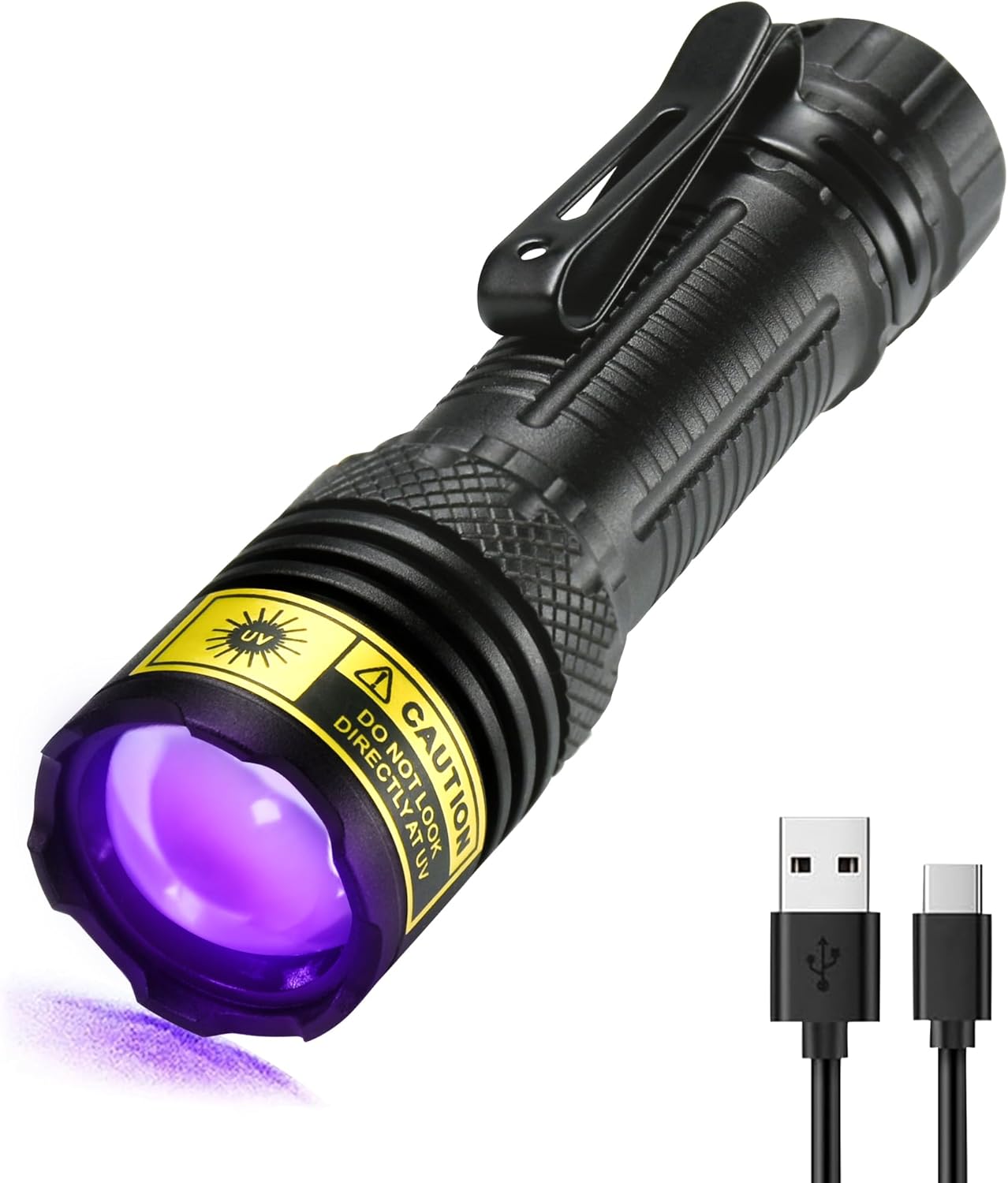 DARKDAWN UV Flashlight 395nm Black Light Mini USB Rechargeable Ultraviolet LED B
