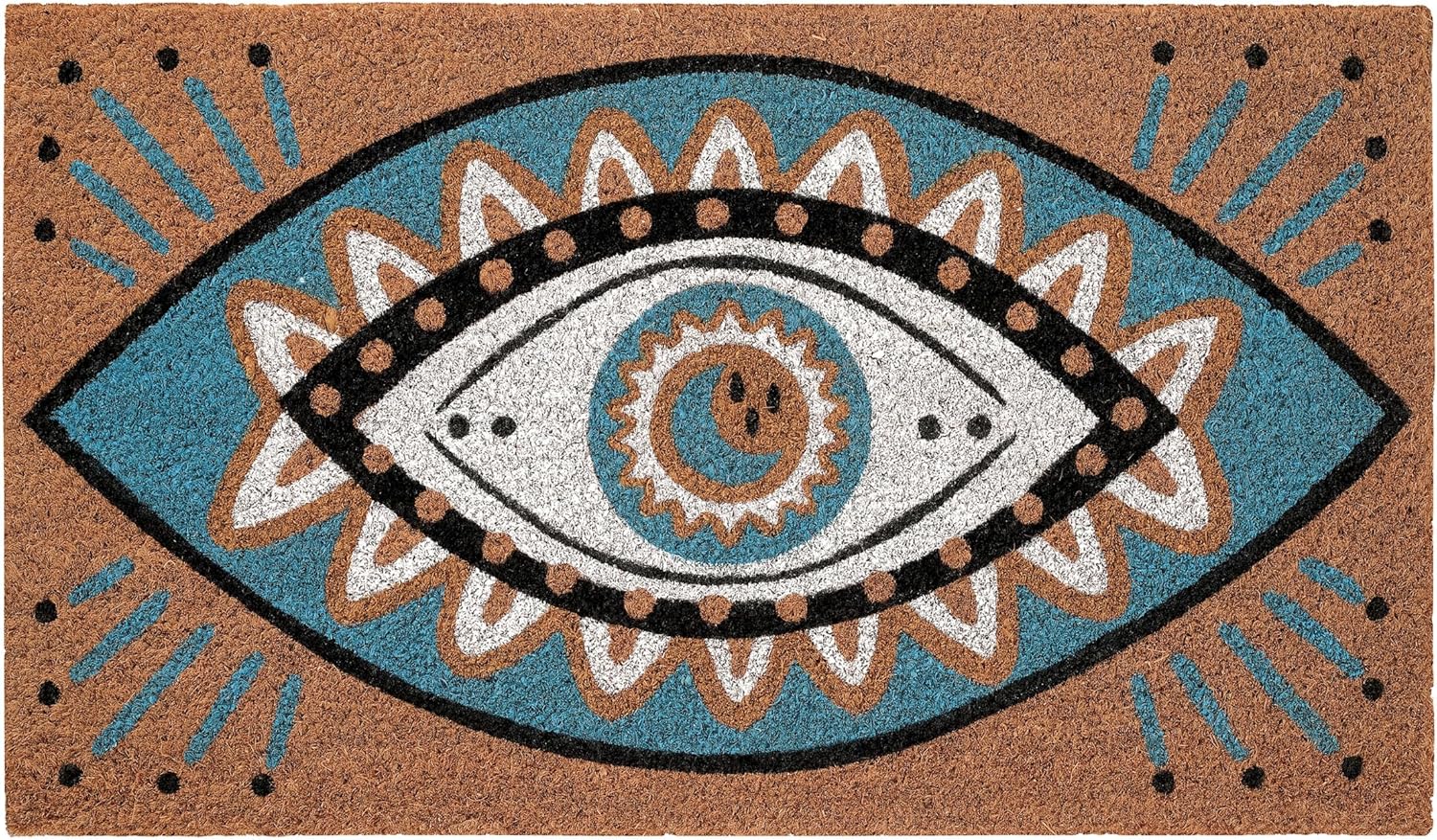 Folkulture Welcome Matt Outdoor | 16 x 28 Evil Eye Decor Mat for Front Door Mat 