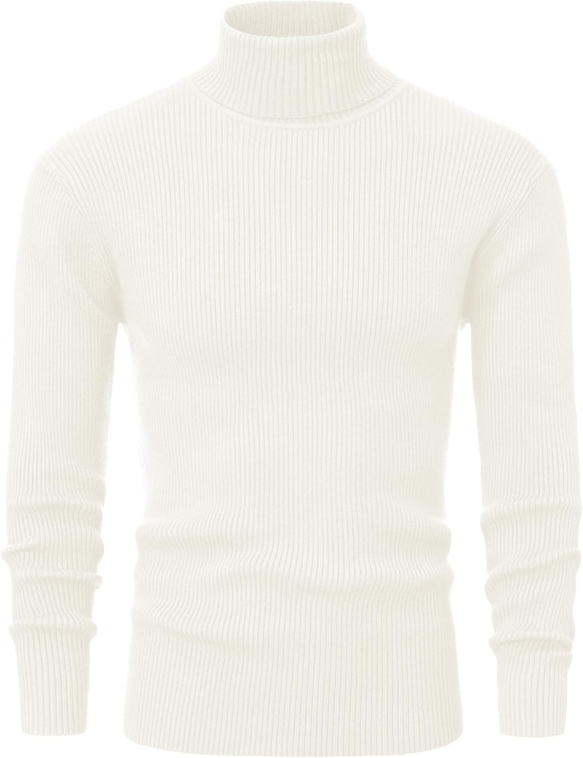 EONDOM Men Casual Cable Ribbed Turtleneck Sweater Slim Fit Long Sleeve Knitted T