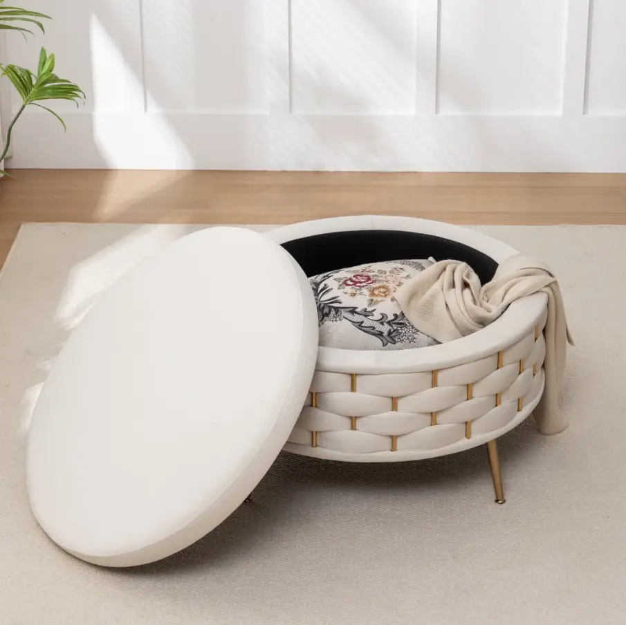 Cristen Upholstered Round Storage Ottoman Deal at Wayfair