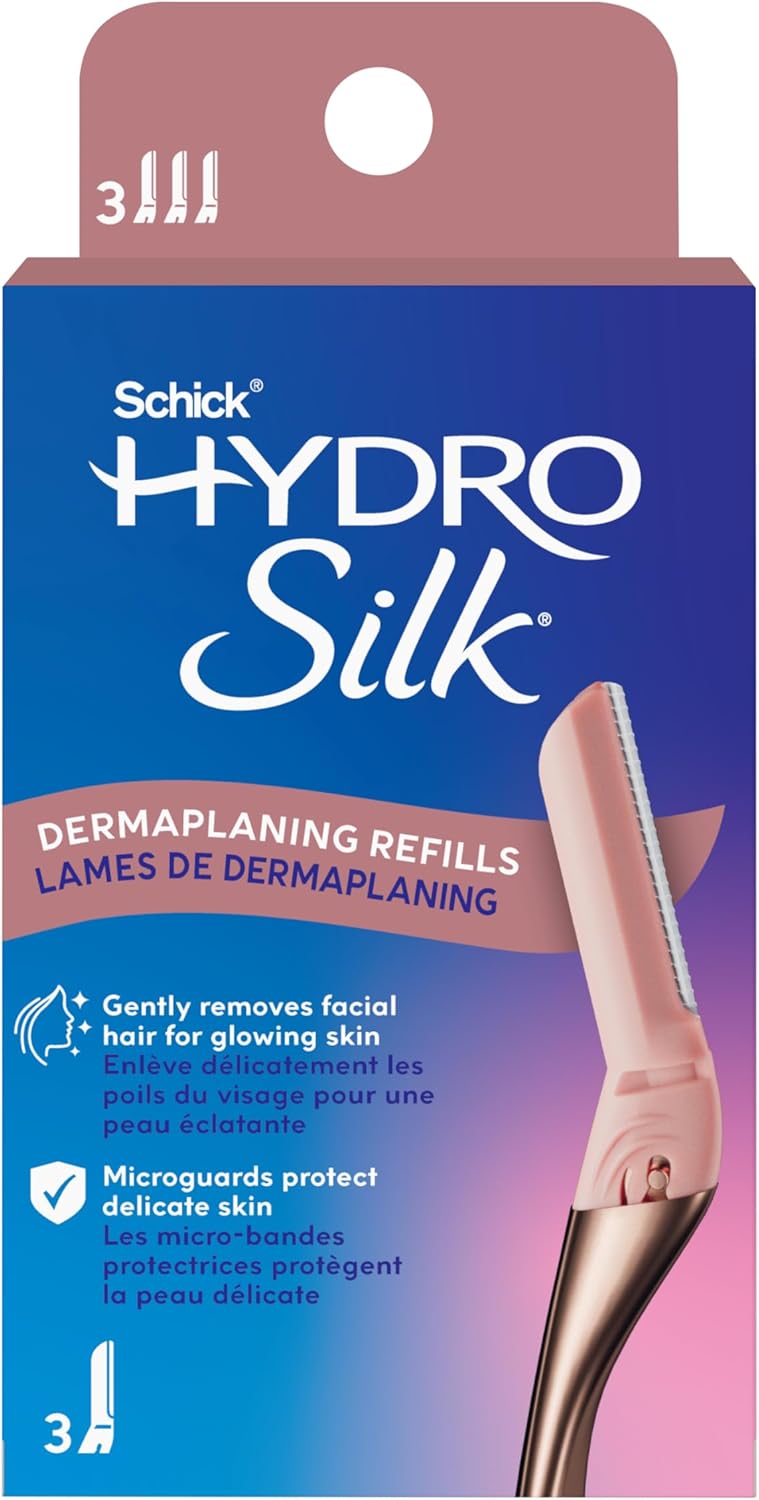 Schick Hydro Silk Dermaplaning Wand Refill Blades, 3ct Dermaplane Microblades fo