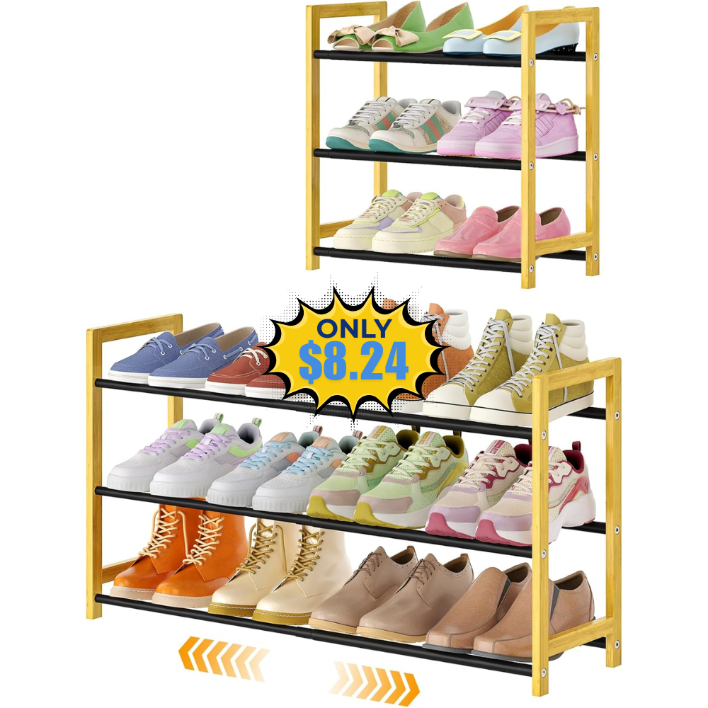 Expandable Shoe Rack 3 Tier Deal: Save 50% at Checkout