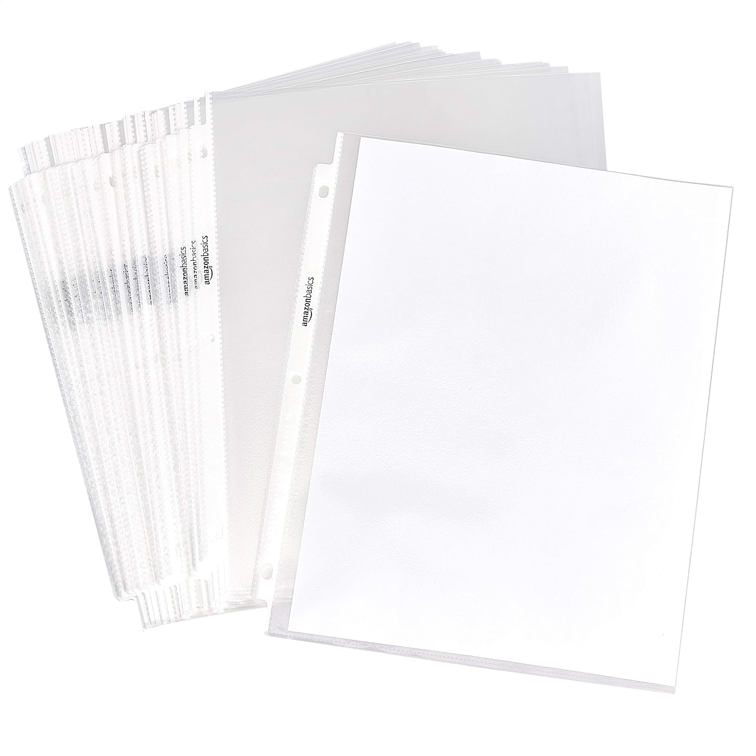 Amazon Basics Sheet Protectors for 3 Ring Binder, Non-Glare, Top Loading, Letter