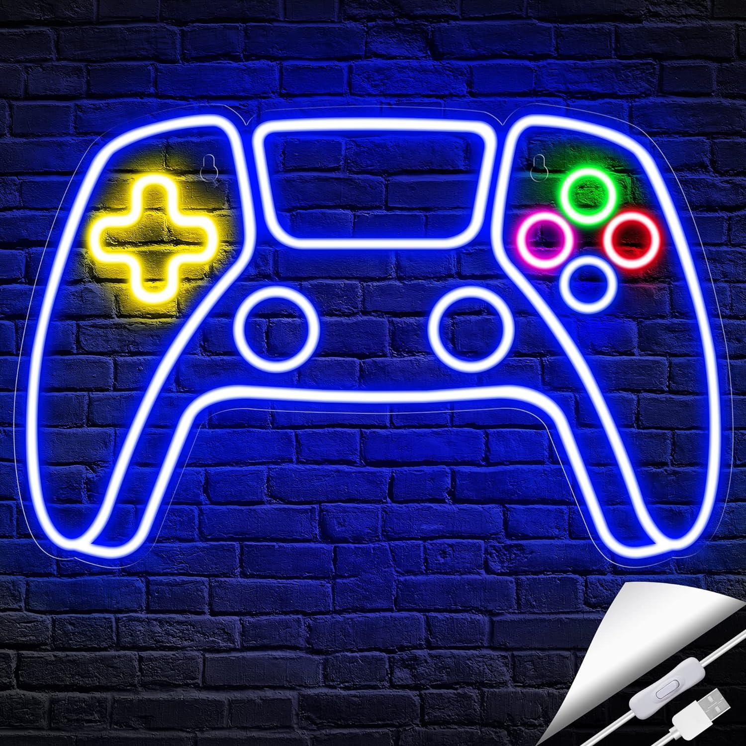 Kavaas Gamer Neon Sign, Neon Controller Sign for Gaming Room Decor - Gaming Neon