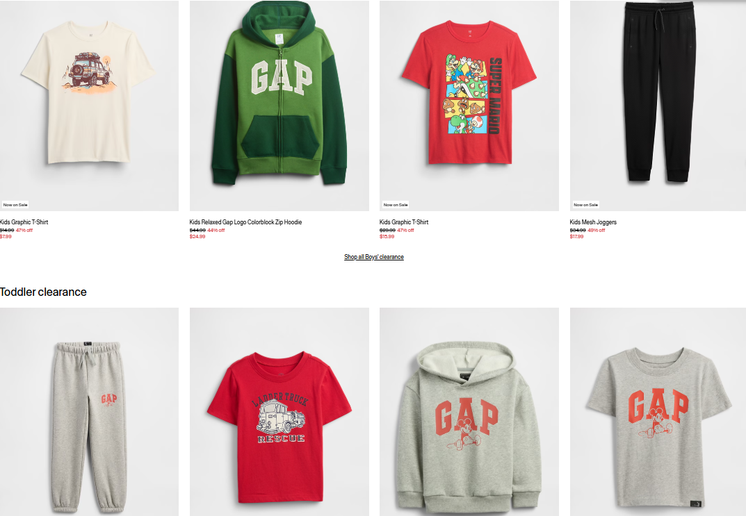 GAP Factory Clearance Sale: Up to 90% OFF at Gap
