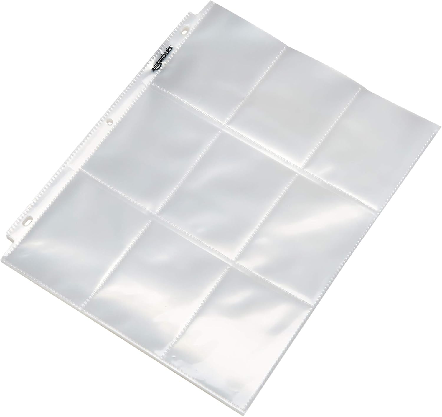 Amazon Basics 9-Sleeve Trading Card Protectors Binder Sheet for Storage and Prot