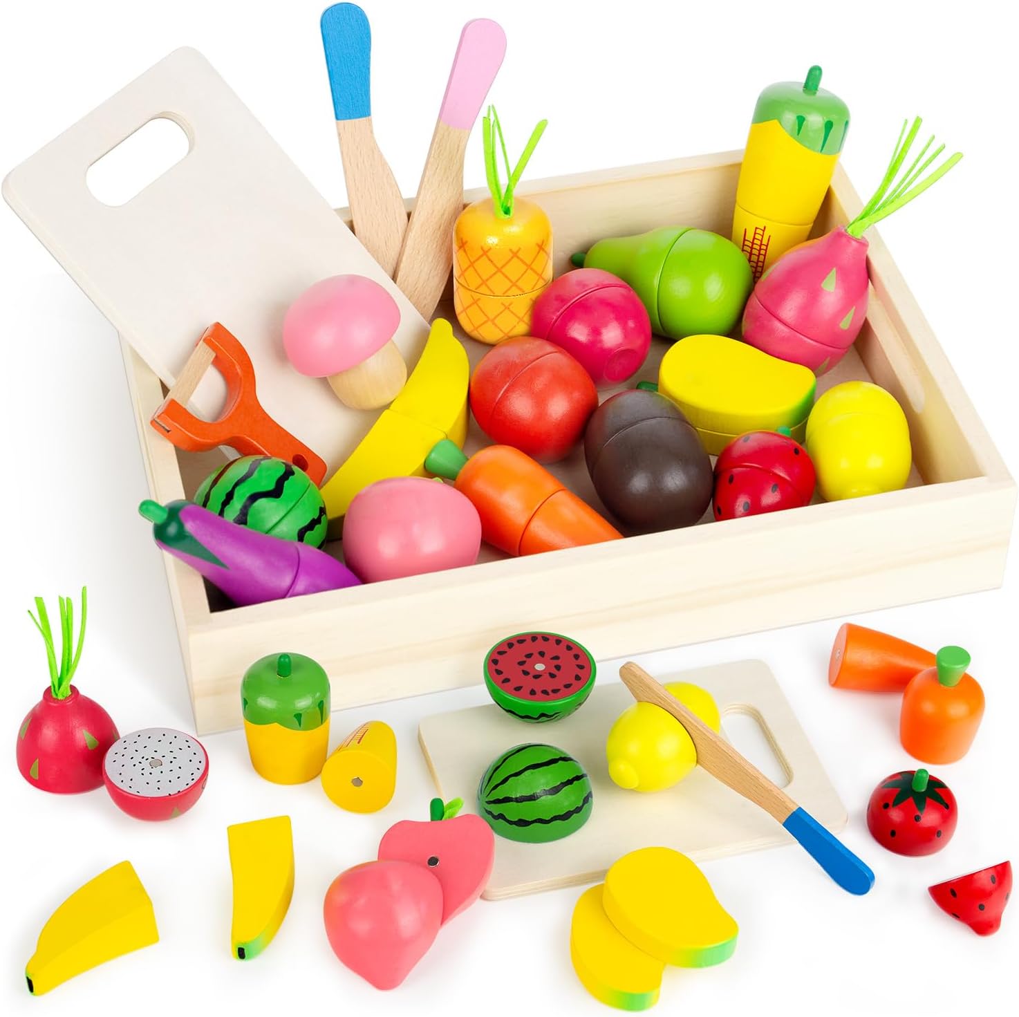 GOPLACS Wooden Play Food Sets for Kids Kitche at an Amazing Price on Amazon