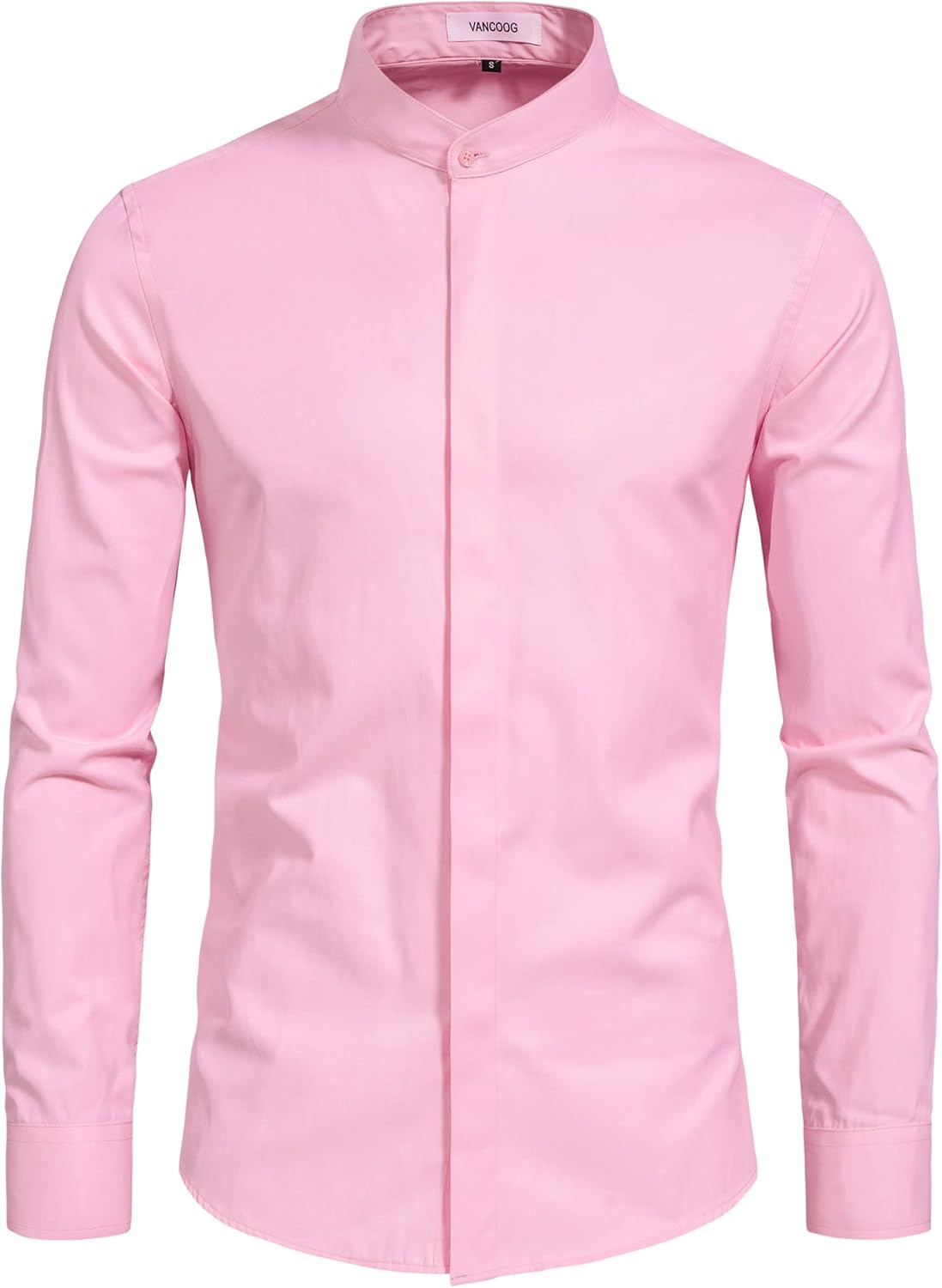 VANCOOG Men’s Mandarin Collar Cotton Blended ONLY $24.99 at Amazon