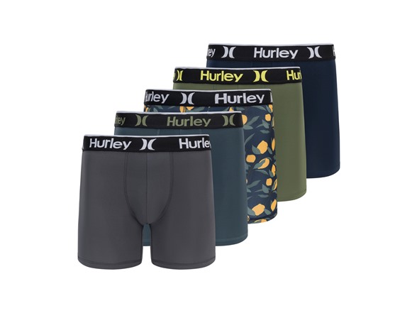 Hurley Men’s 5 Pack Printed Boxer Briefs Deal at Woot