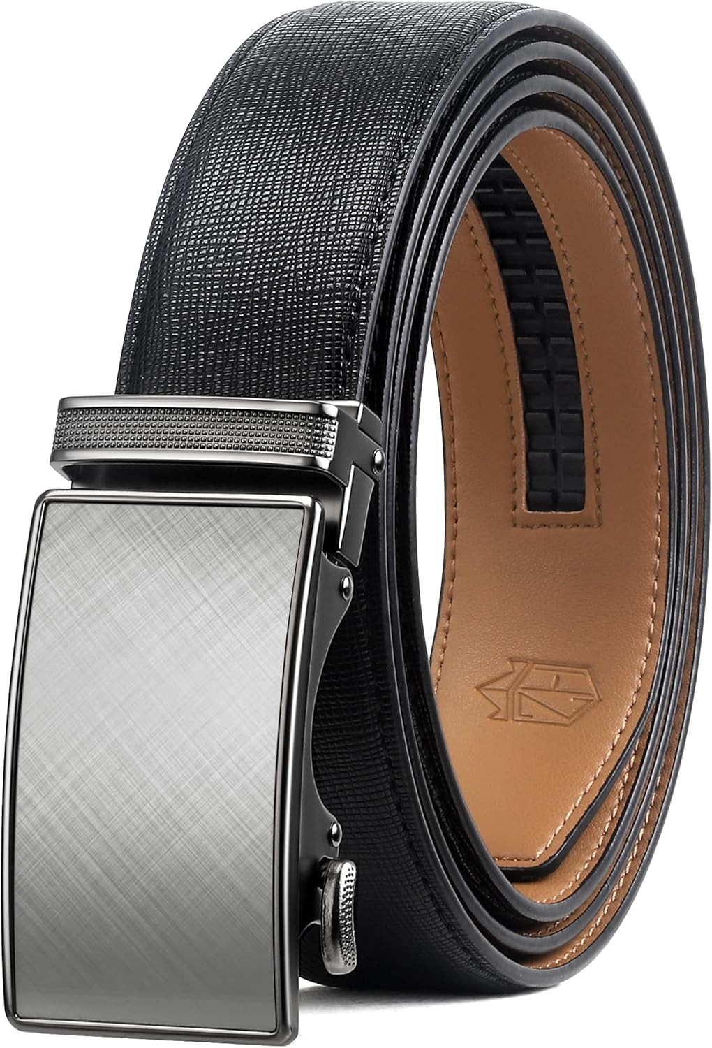 Zitahli Belt Men,Leather Ratchet Belt for Men Dress Casual Every Day with Adjust