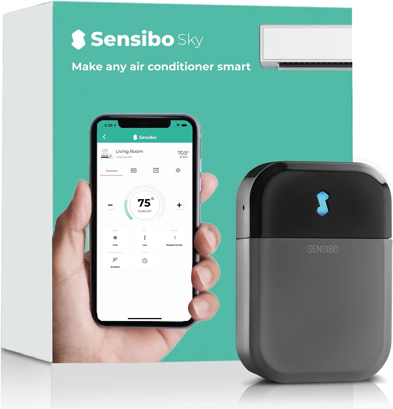 Sensibo Sky, Smart Wireless Air Conditioner Controller. Quick & Easy DIY Install