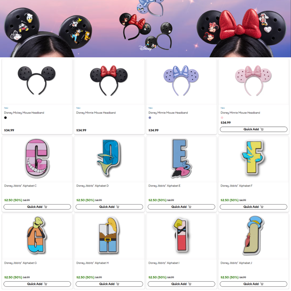 Disney Mickey & Friends Headbands w Jibbitz Deal at Crocs