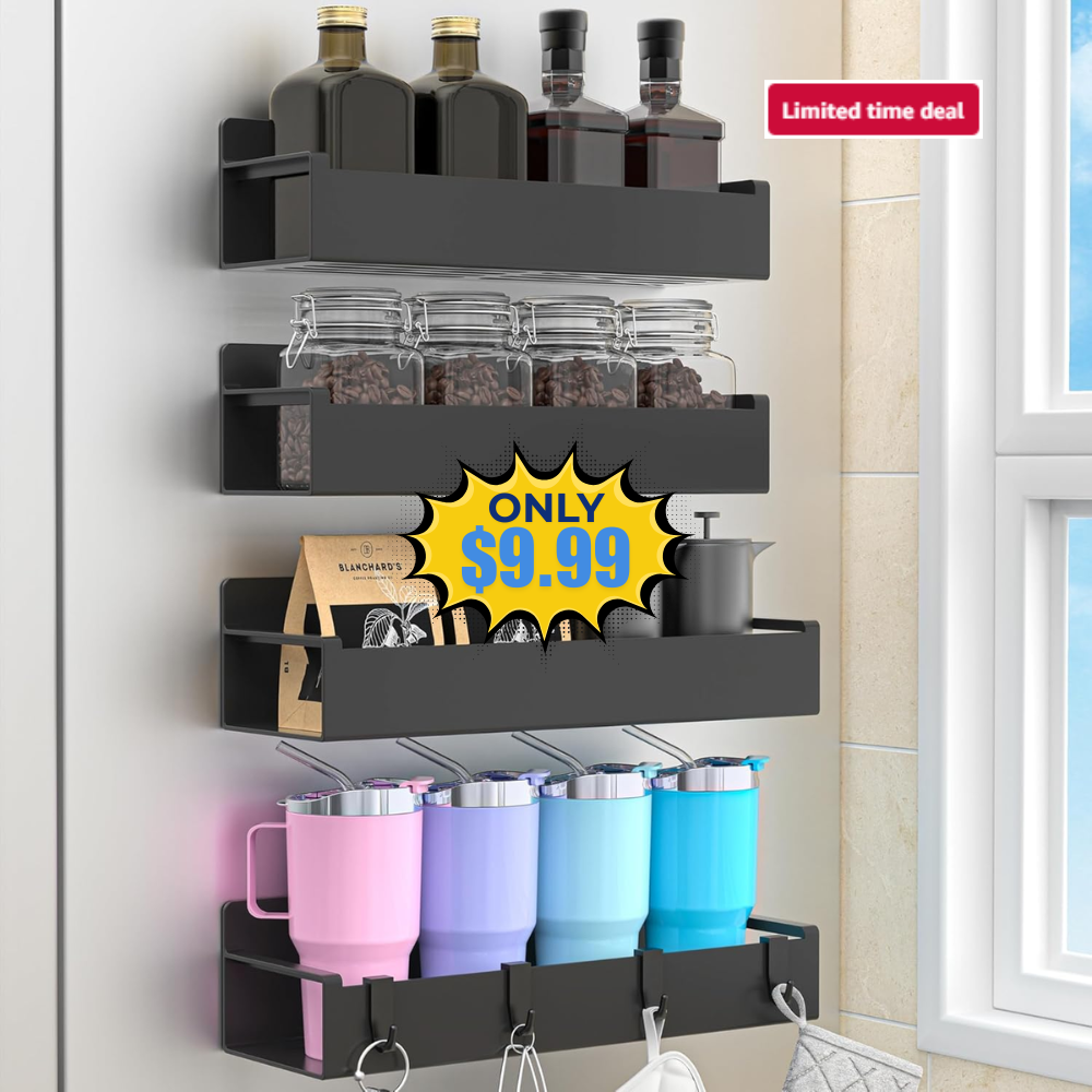 HuggieGems 4 Pack Magnetic Spice Rack Deal: Save 33%
