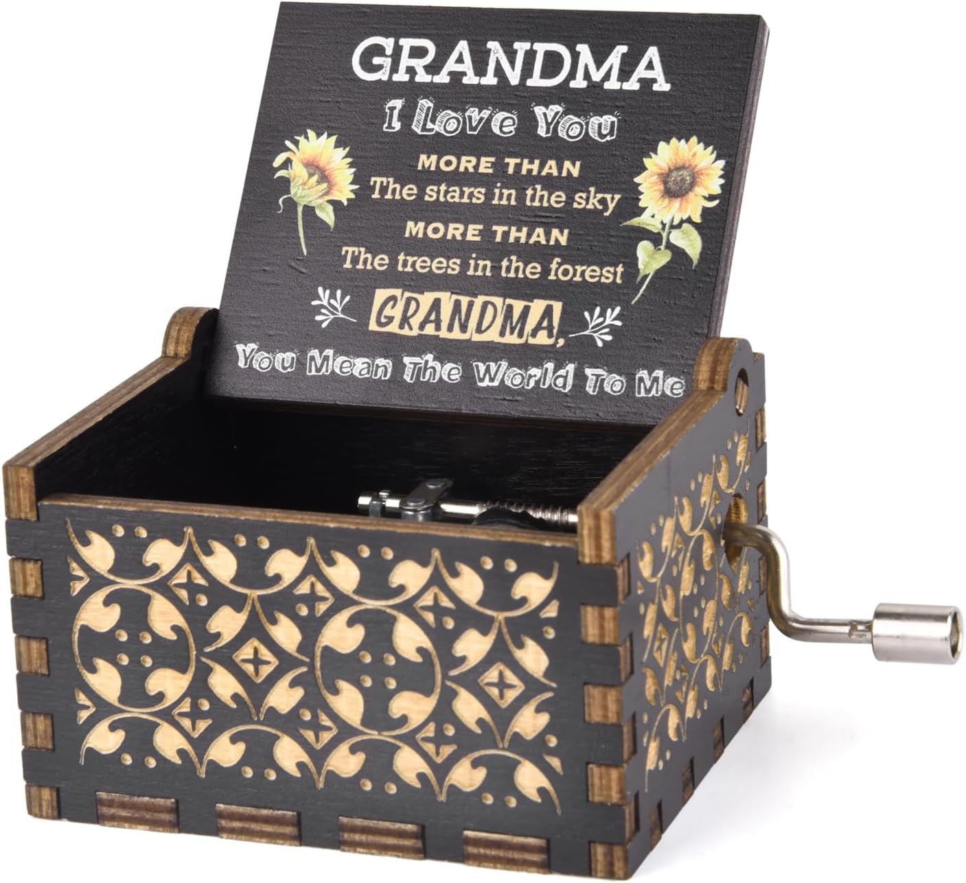 UNIQLED Music Box Gifts for Grandma You are My Sunshine, Laser Engraved Vintage 