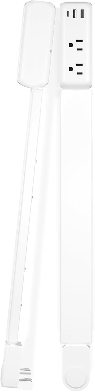 Gbchais Outlet Extender Stick with USB-A & USB-C, 2 AC Outlets, Adjustable 22"-3