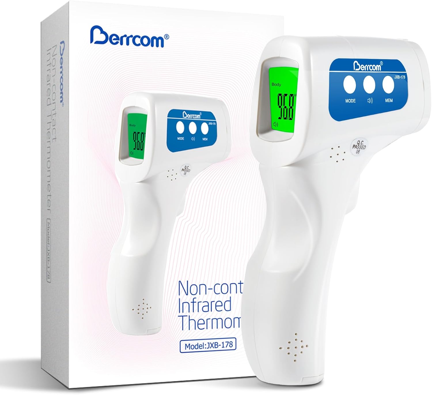 Berrcom Thermometer, 3 in 1 Contactless Infrared Fever Check Thermometer for For