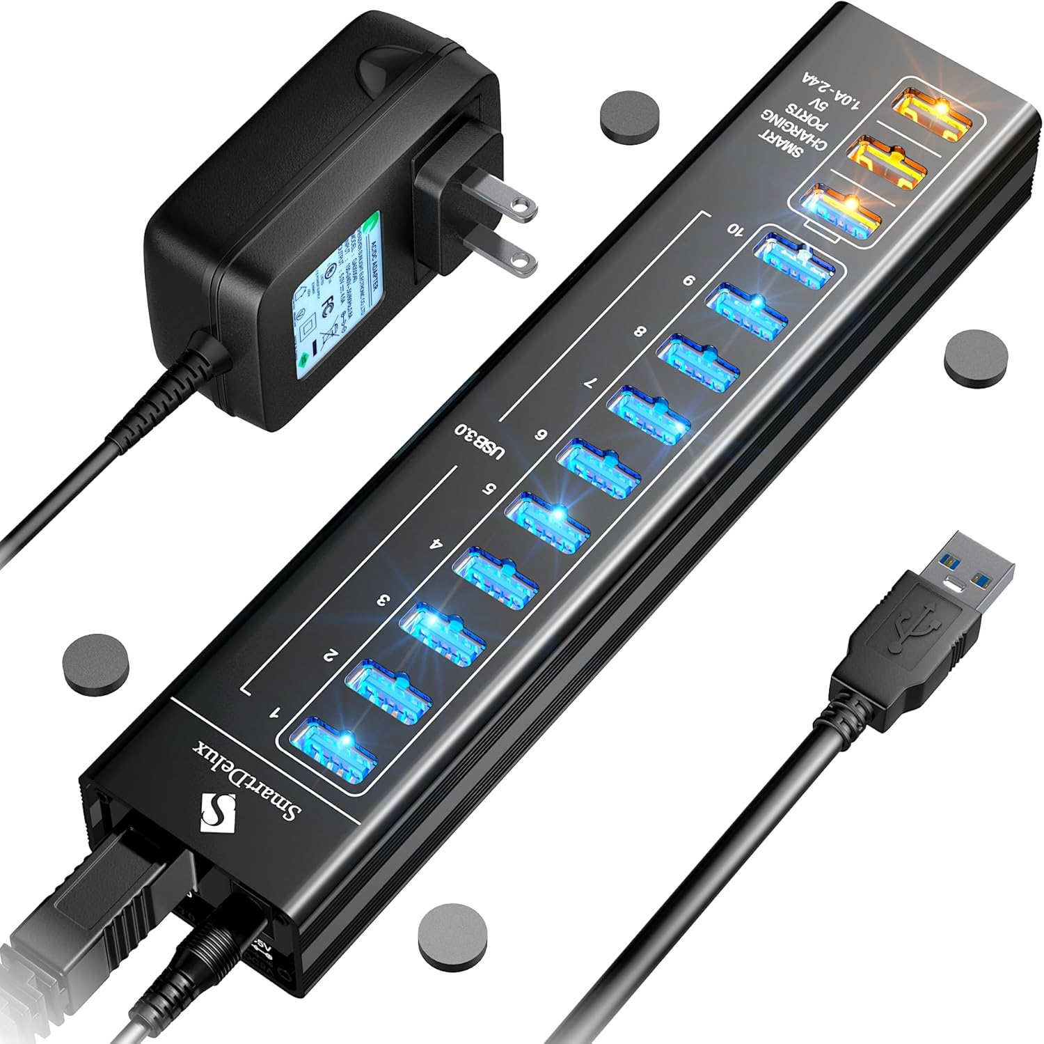 SmartDelux Powered USB Hub – USB 3.0 Ports Hu ONLY $39.99 at Amazon