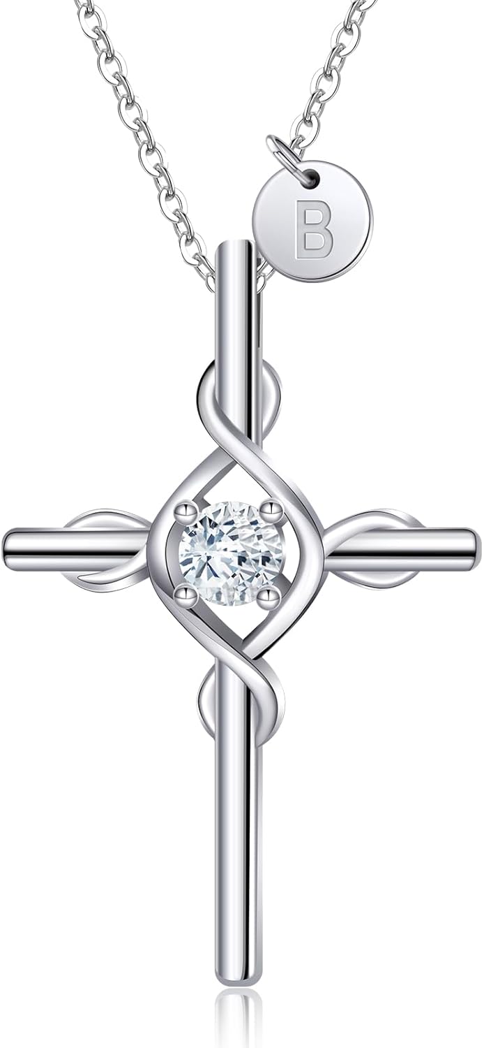 RIVIKO Cross Pendant Initial Necklace for Wom ONLY $9.99 at Amazon