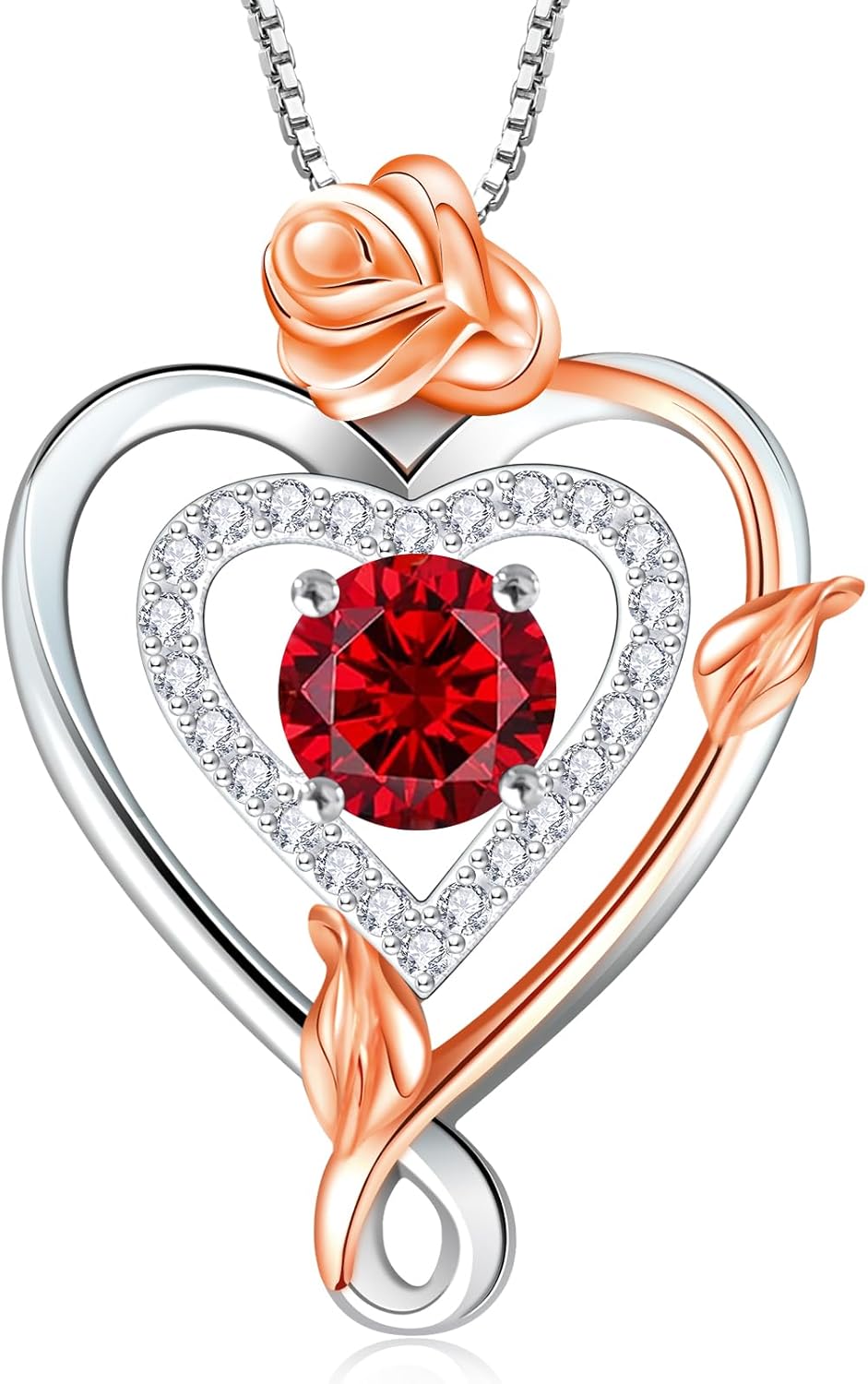 RIVIKO Rose Jan Birthstone Necklace for Women ONLY $79.99 at Amazon