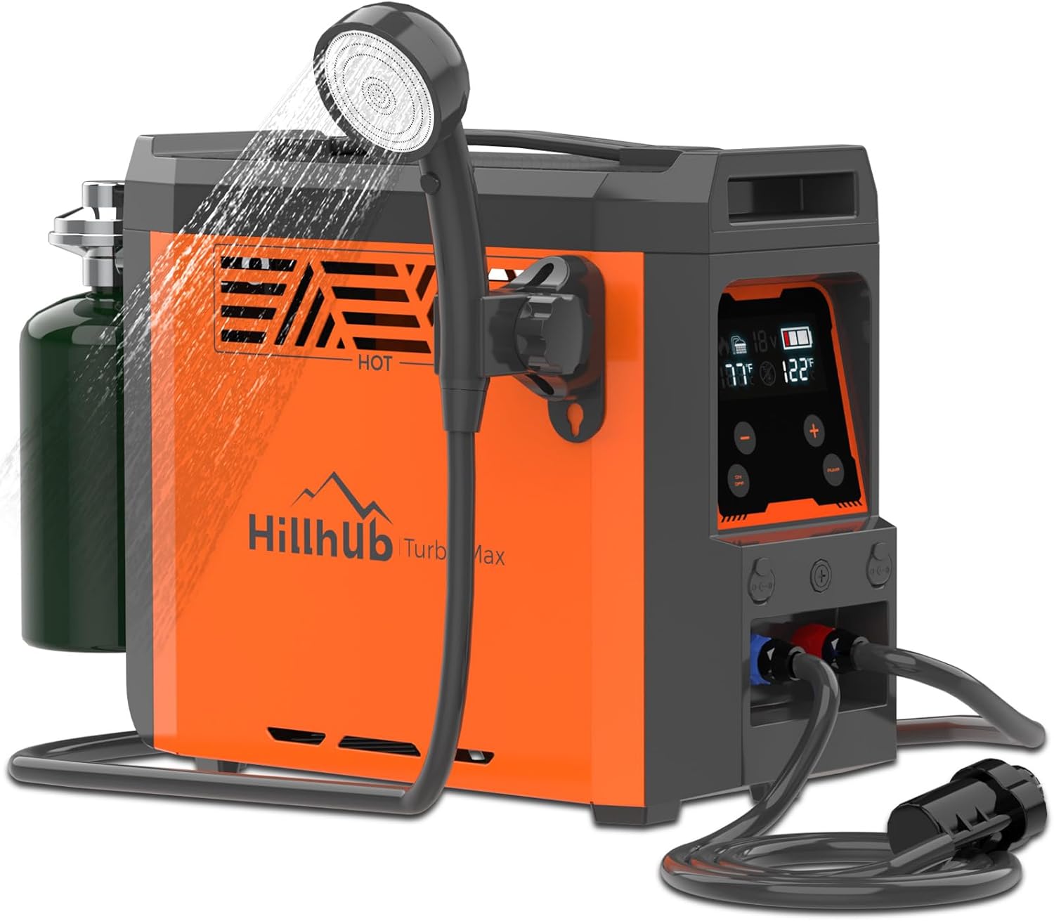 Hillhub Portable Propane Water Heater for Camping, Instant Hot Water Heater On D