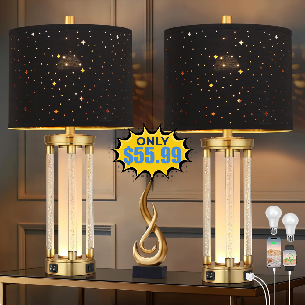 QiMH Gold Table Lamps Set of 2 Deal: Save 22%