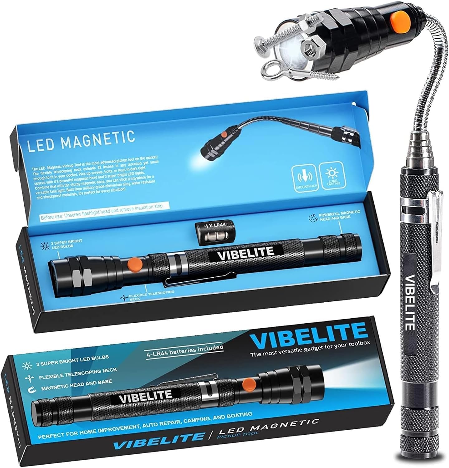 VIBELITE Extendable Magnetic Flashlight with  ONLY $16.99 at Amazon