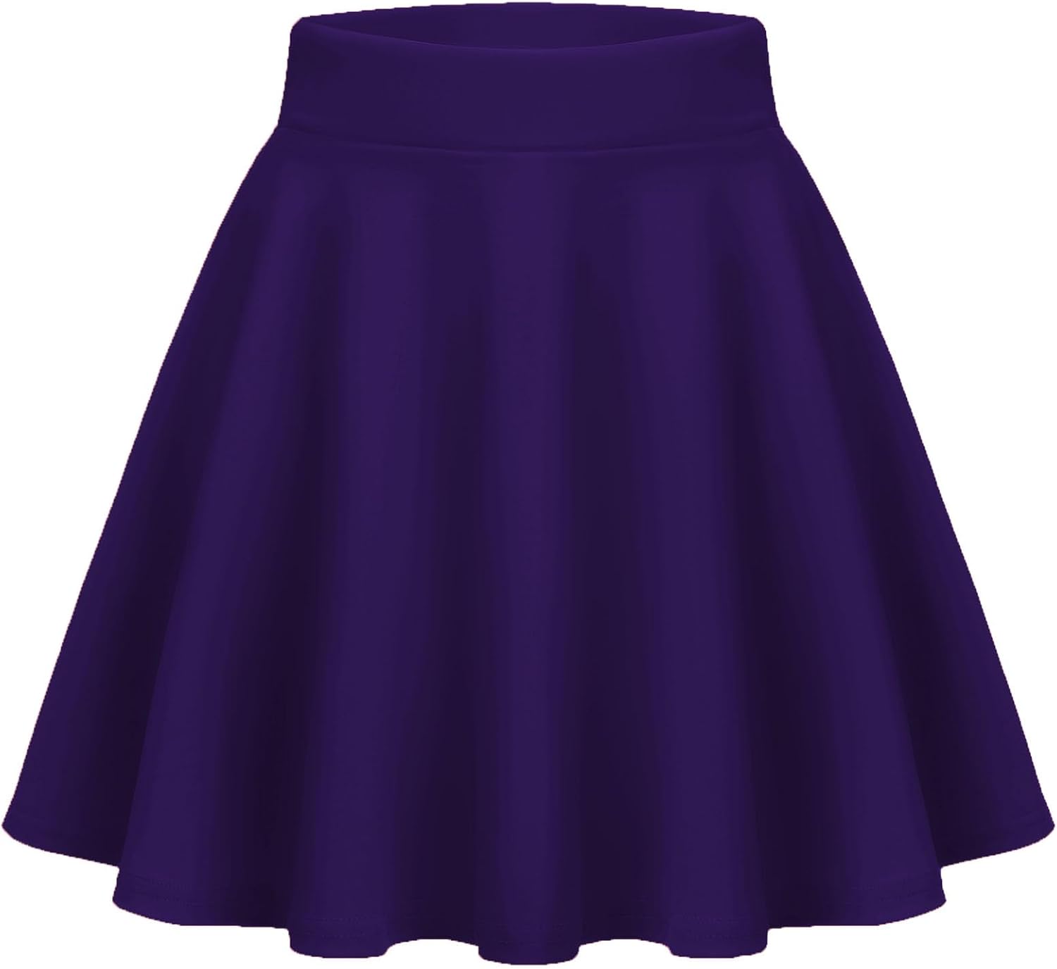 Zeagoo Purple Skirt Ladies' Pleated High Waist Mini Skirt Stretchy Flared Skirt 