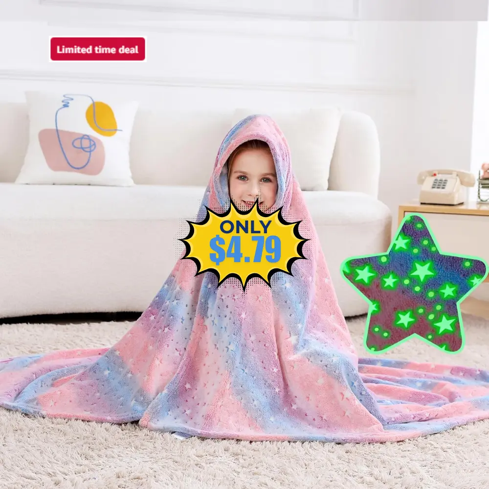 Softan Kids Stars Throw Blanket Glow in The Dark Deal: Save 52%