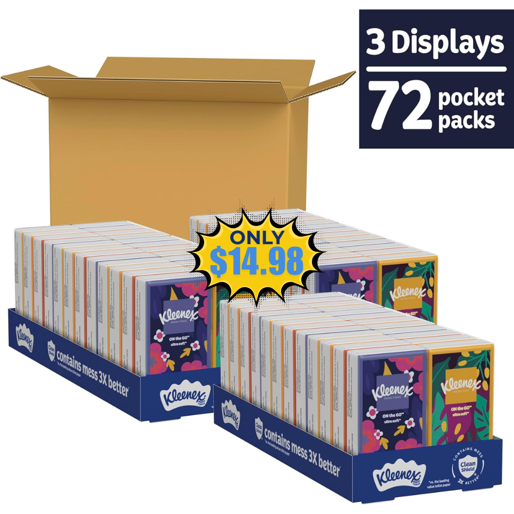 Kleenex On-The-Go Facial Tissues Deal: Save 17% at Walmart