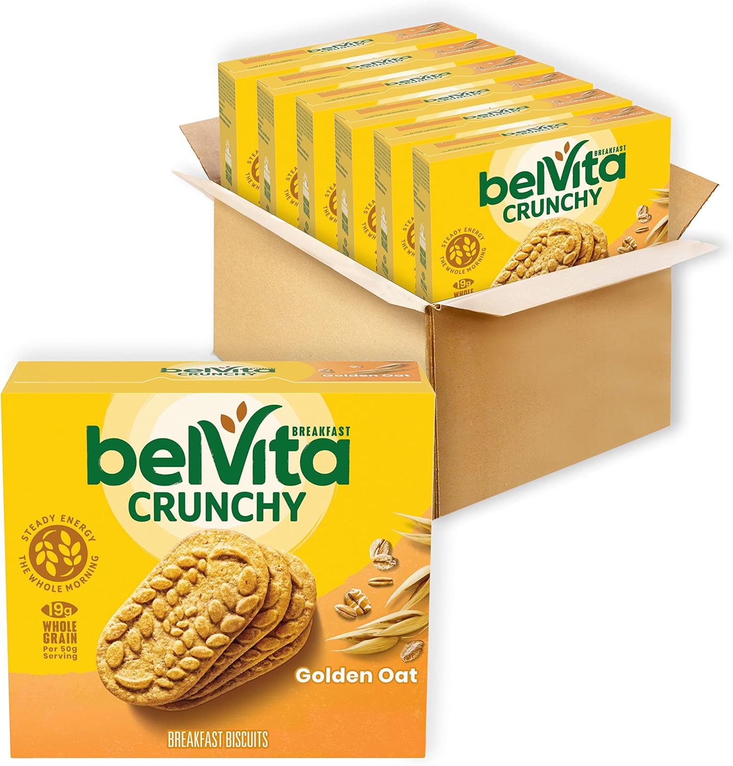 belVita Breakfast Bars Biscuits, Golden Oat, 30 Total Packs, 6 Boxes (4 Biscuits