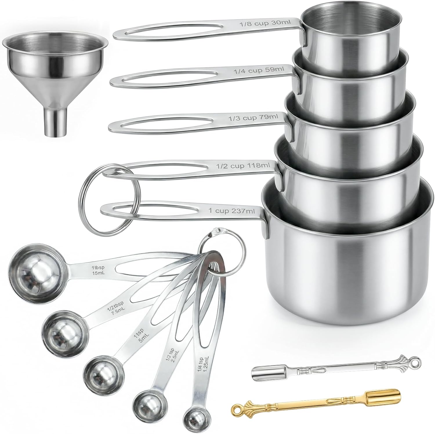 Stainless Steel Measuring Cups & Spoons Set just $19.99 at Amazon
