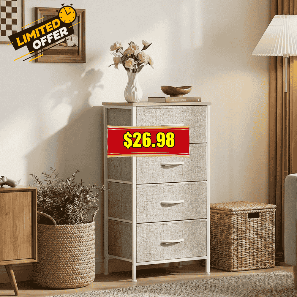 Small Bedroom Dresser with 4 Drawers