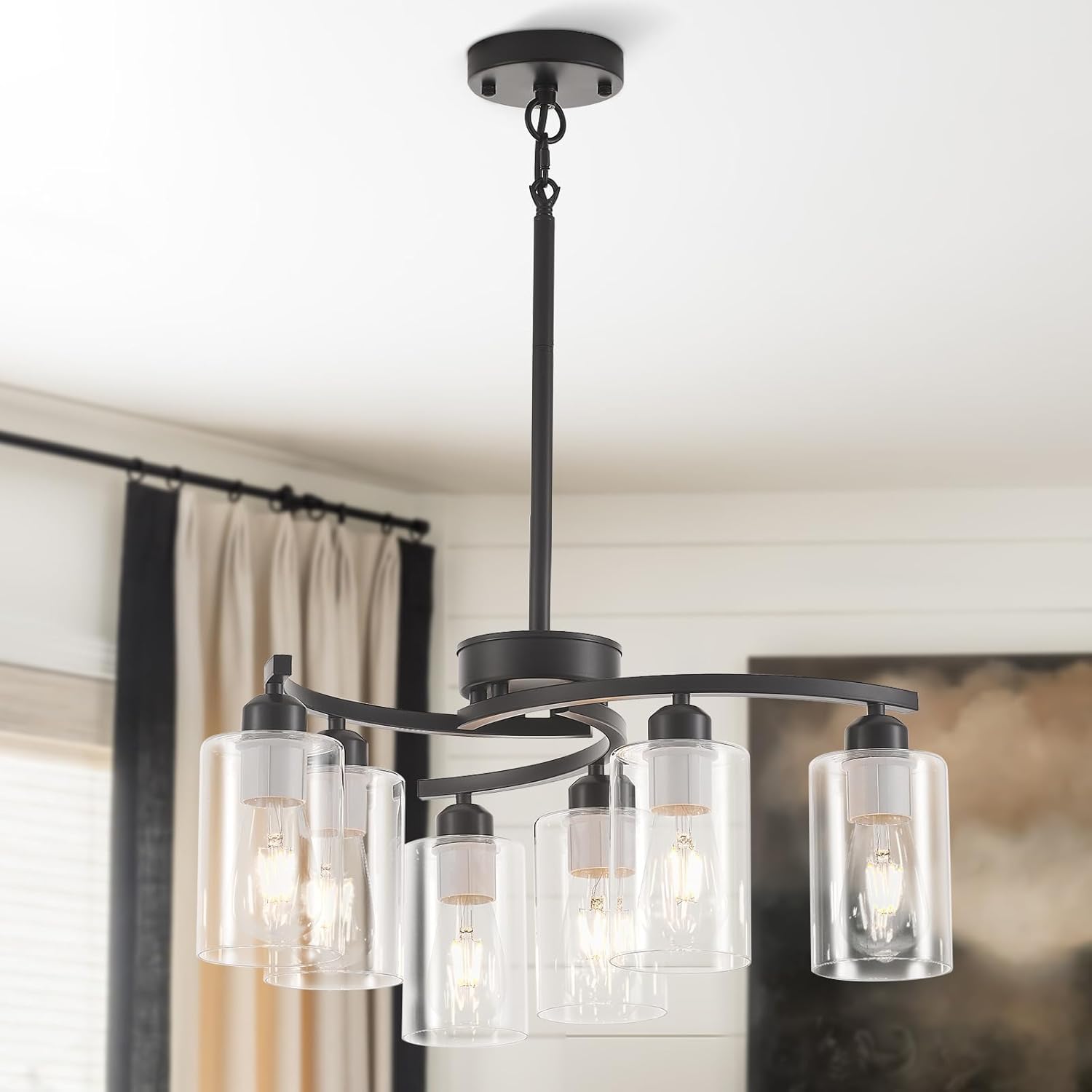 Black Modern Farmhouse Chandelier ONLY $119.99 at Amazon