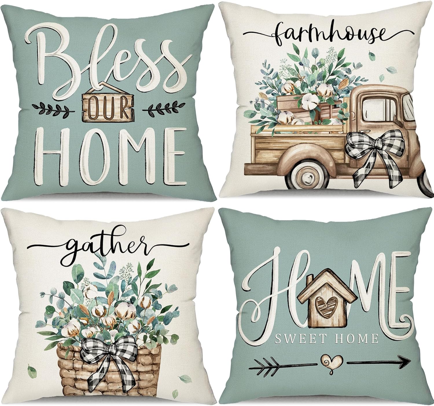 DFXSZ Farmhouse Pillow Covers Set of 4 just $14.99 at Amazon