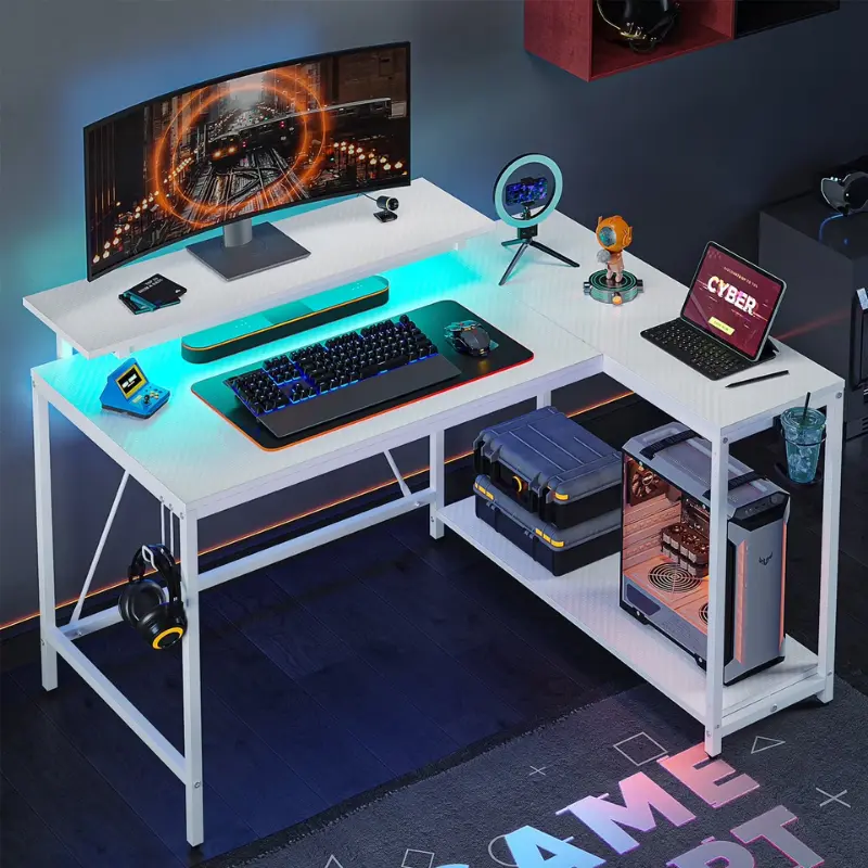 42″ Reversible L-Shaped Gaming Desk with Monitor Stand for $66.79