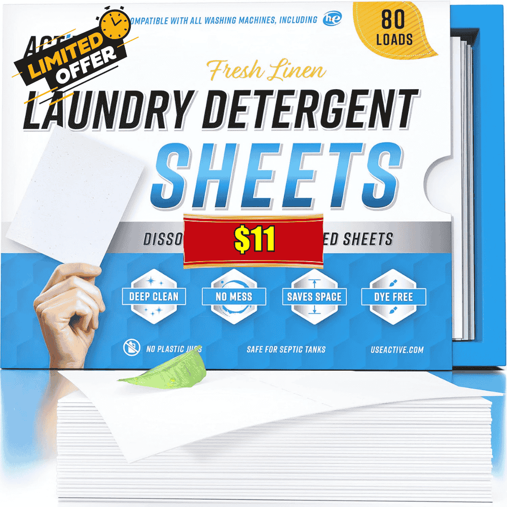 Laundry Detergent Sheets, 80 Loads