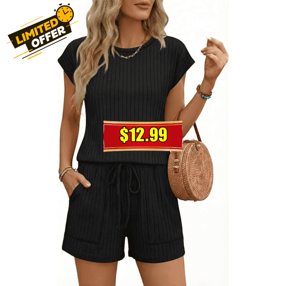 Crewneck Short Pants Jumpsuit Promo at Store