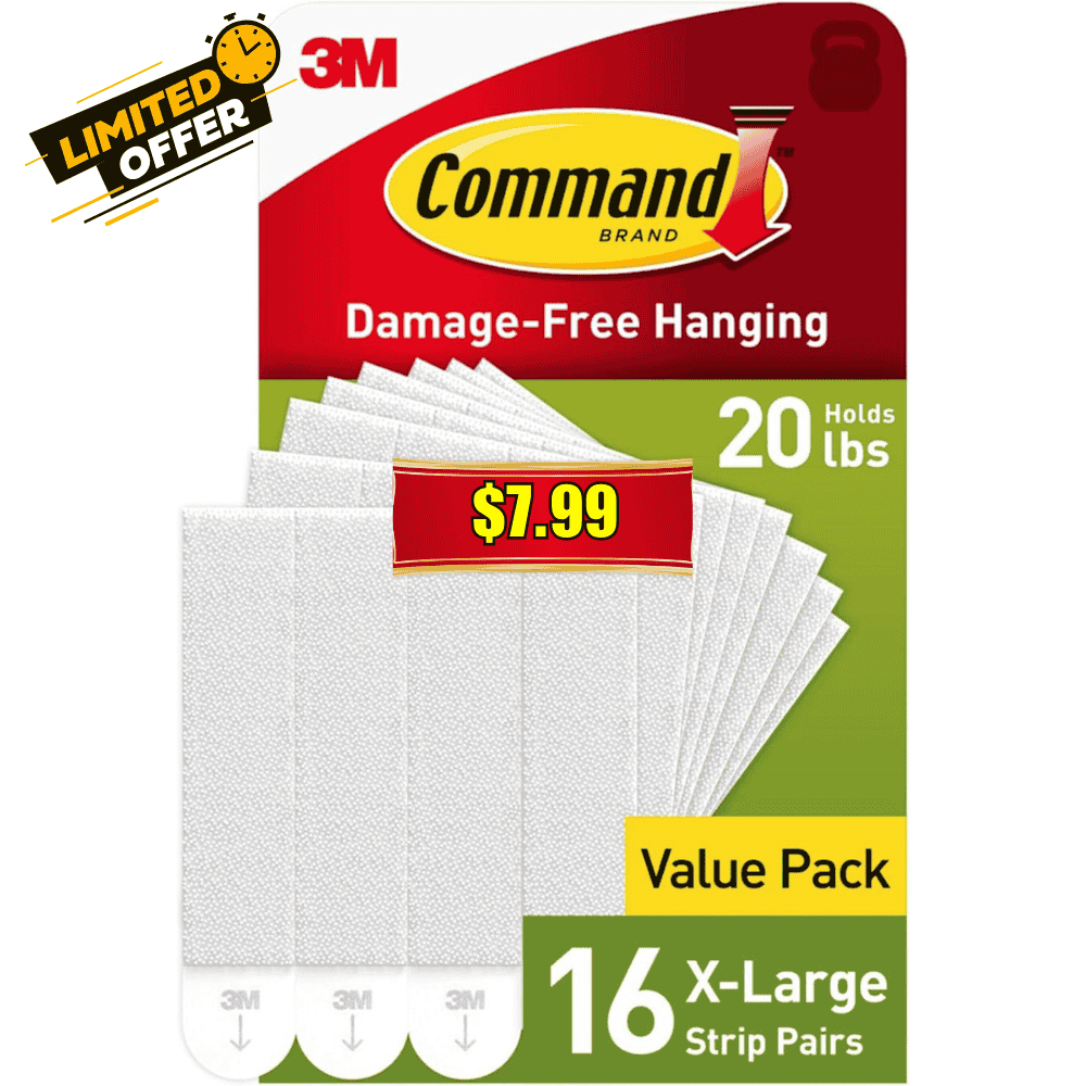 16 Pairs Heavyweight Picture Hanging Strip