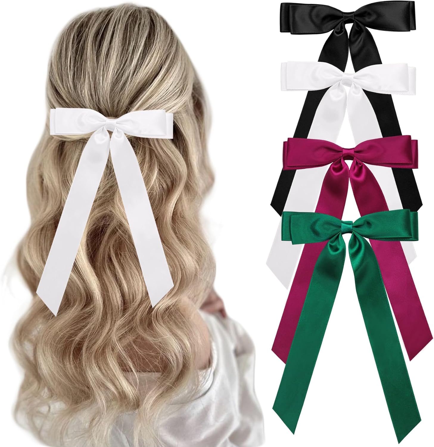 FEINIGESI Satin Hair Accessories: 4 PCS Bowkn ONLY $4.99 at Amazon