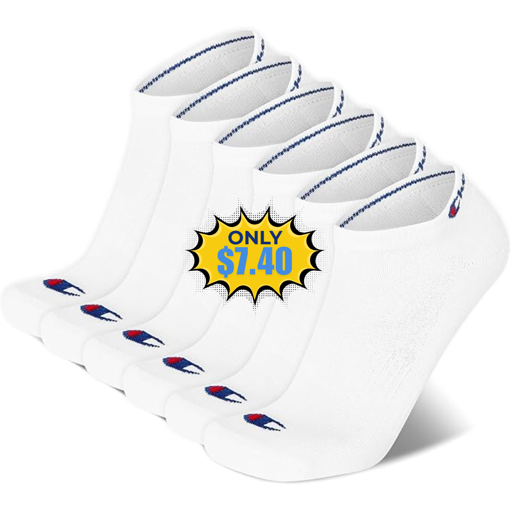 Champion Men’s Low Cut Athletic Socks (6-Pack) Deal: Save 57%
