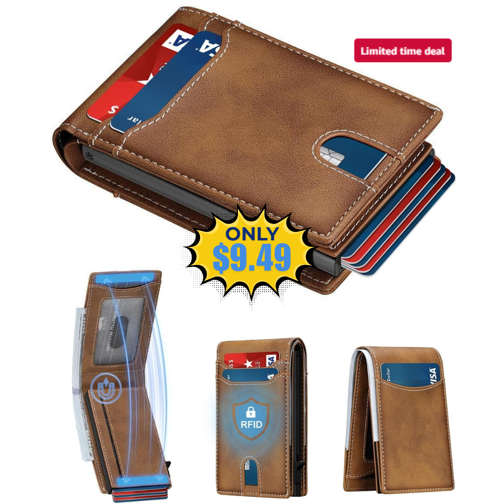 Furid Men Slim Smart Card Wallet Deal: Save 47% at SHOP HERE