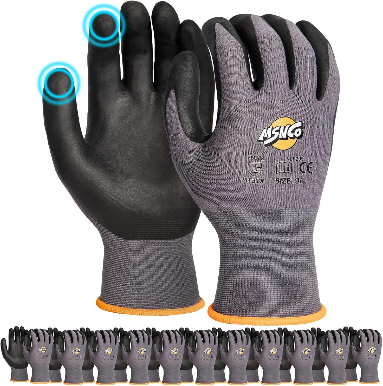 MSNCO Safety Work Gloves 6/12 Pairs Micro Foa ONLY $18.99 at Amazon