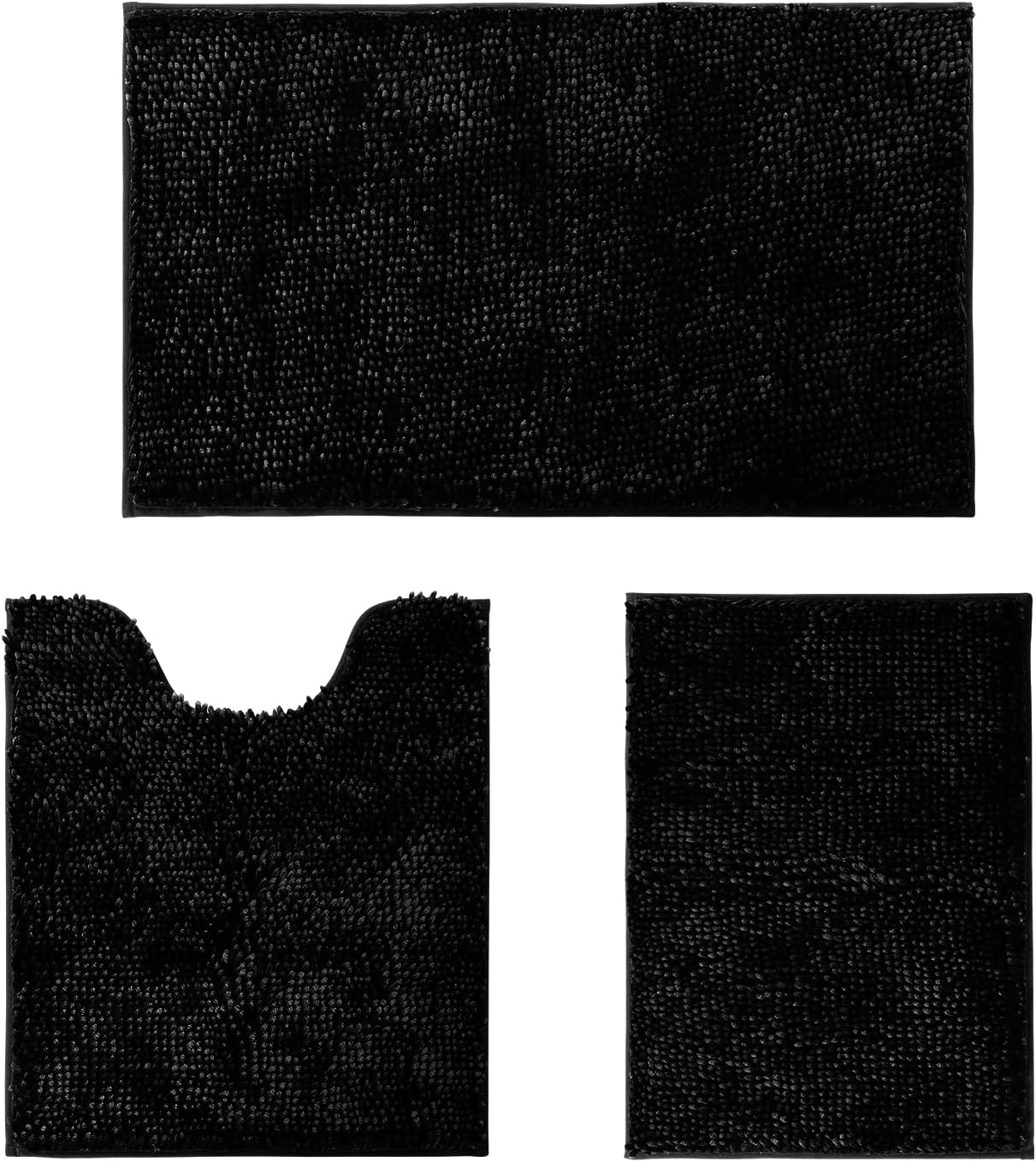 HOMEIDEAS Black Bathroom Rugs Sets 3 Piece ONLY $29.59 at Amazon