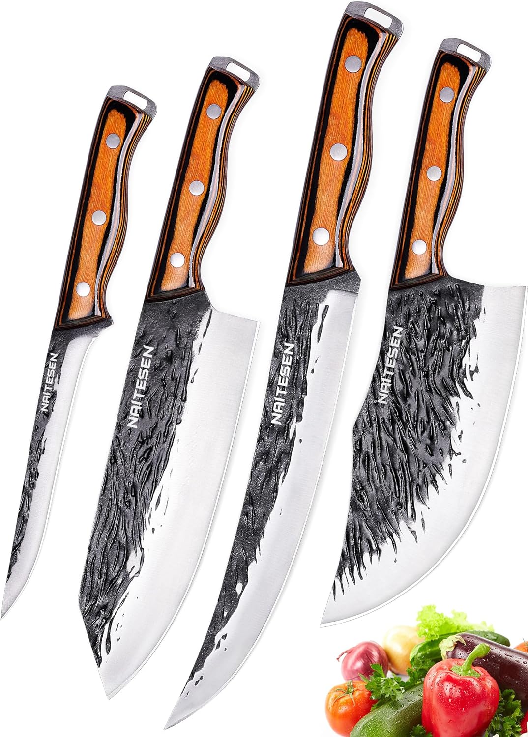 Naitesen 4PCS Hand Forged Butcher Knife and K ONLY $44.20 at Amazon