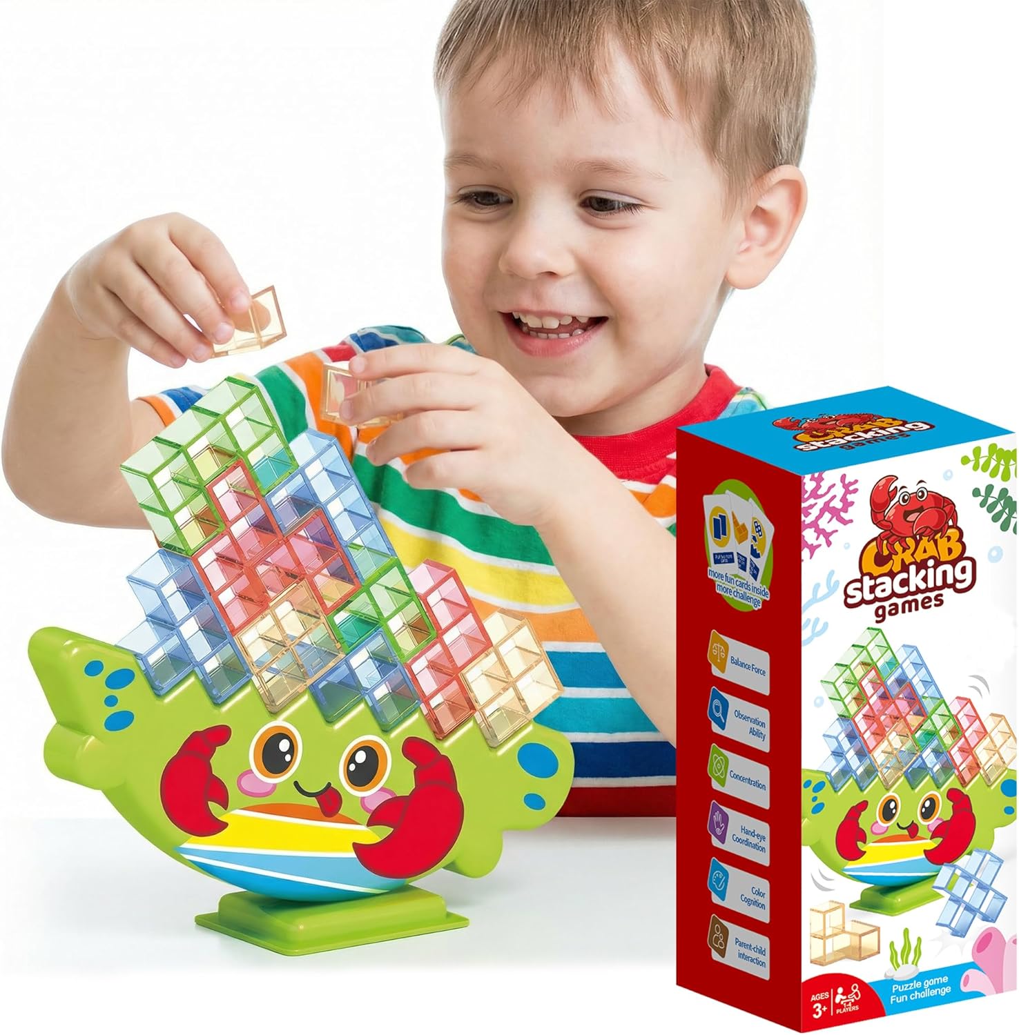Lktvys Crab Tower Stack Game – Colorful Build ONLY $19.46 at Amazon
