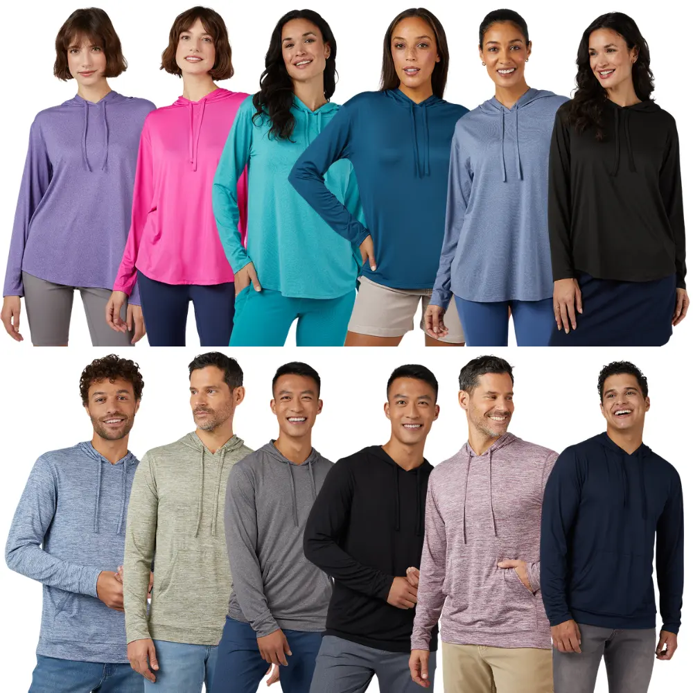 Women’s & Men’s Cool Long Sleeve Hooded T-Shirt Deal at 32 Degrees