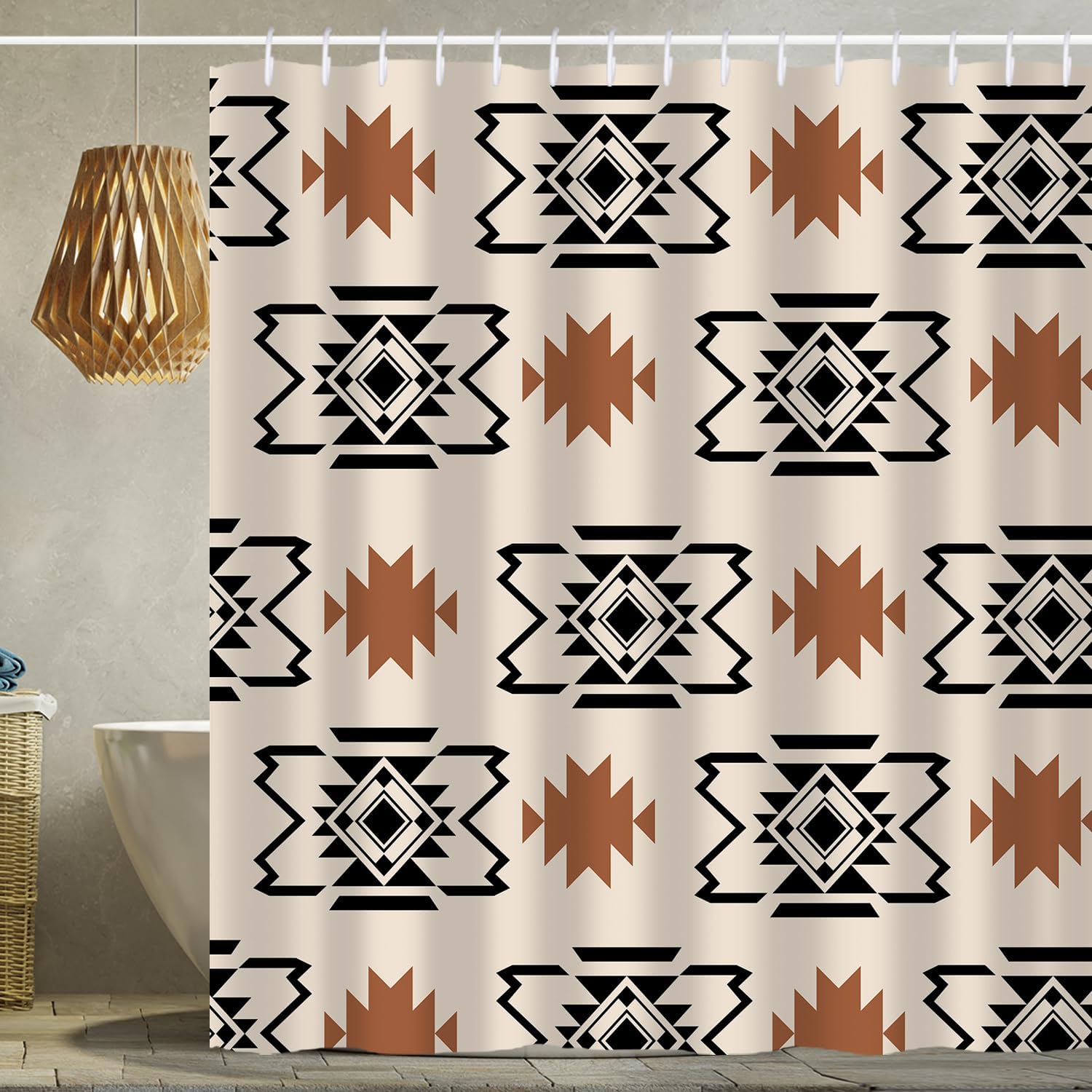 She Love Western Aztec Shower Curtain just $21.99 at Amazon