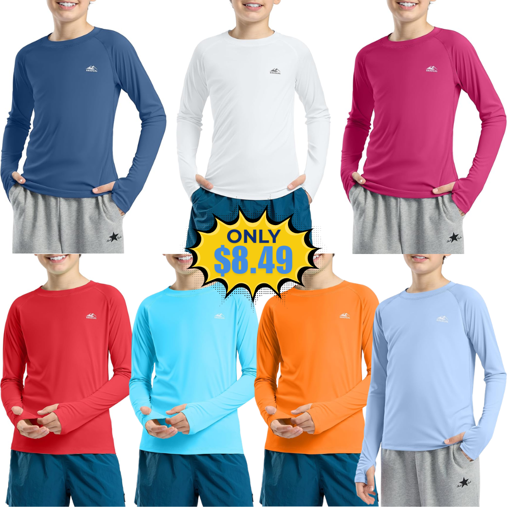 Boys Swim Shirt Long Sleeve Rash Guard