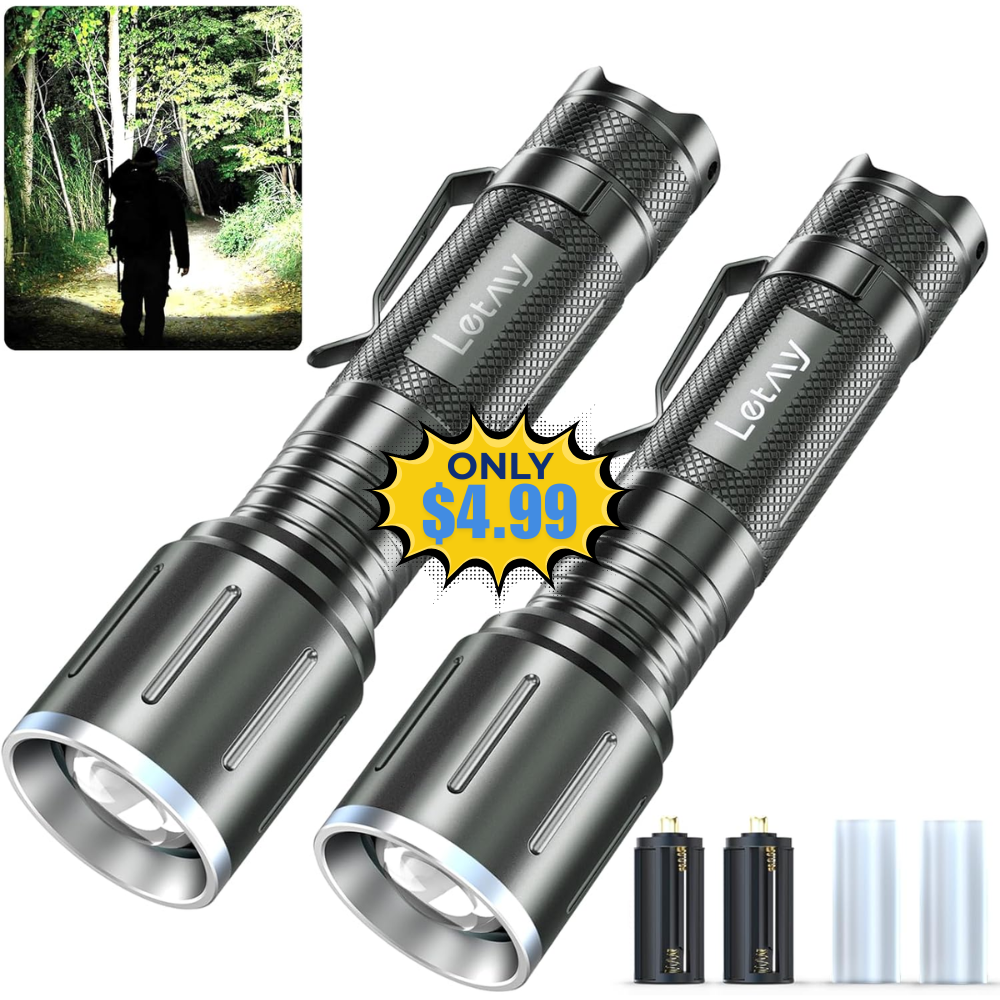 LETMY LED Flashlight 2 Pack